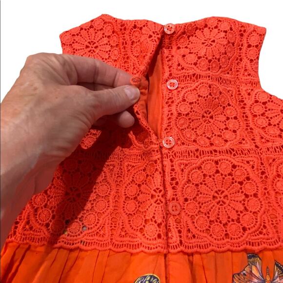 Gap little Girls Size 4 Pink/Red Summer Cotton Sleeveless Dress Butterfly print - Picture 4 of 5